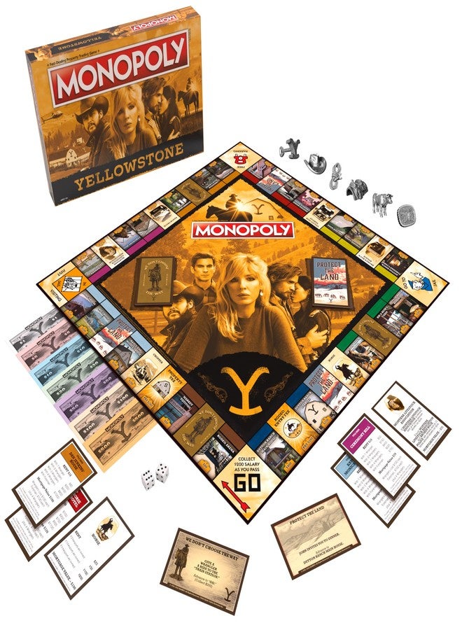 yellow stone Monopoly: Yellowstone | Buy, Sell, Trade Spaces Featuring Locations from The Paramount Network Show | Collectible Classic Monopoly Game | Officially-Licensed Yellowstone Game & Merchandise - Image 2